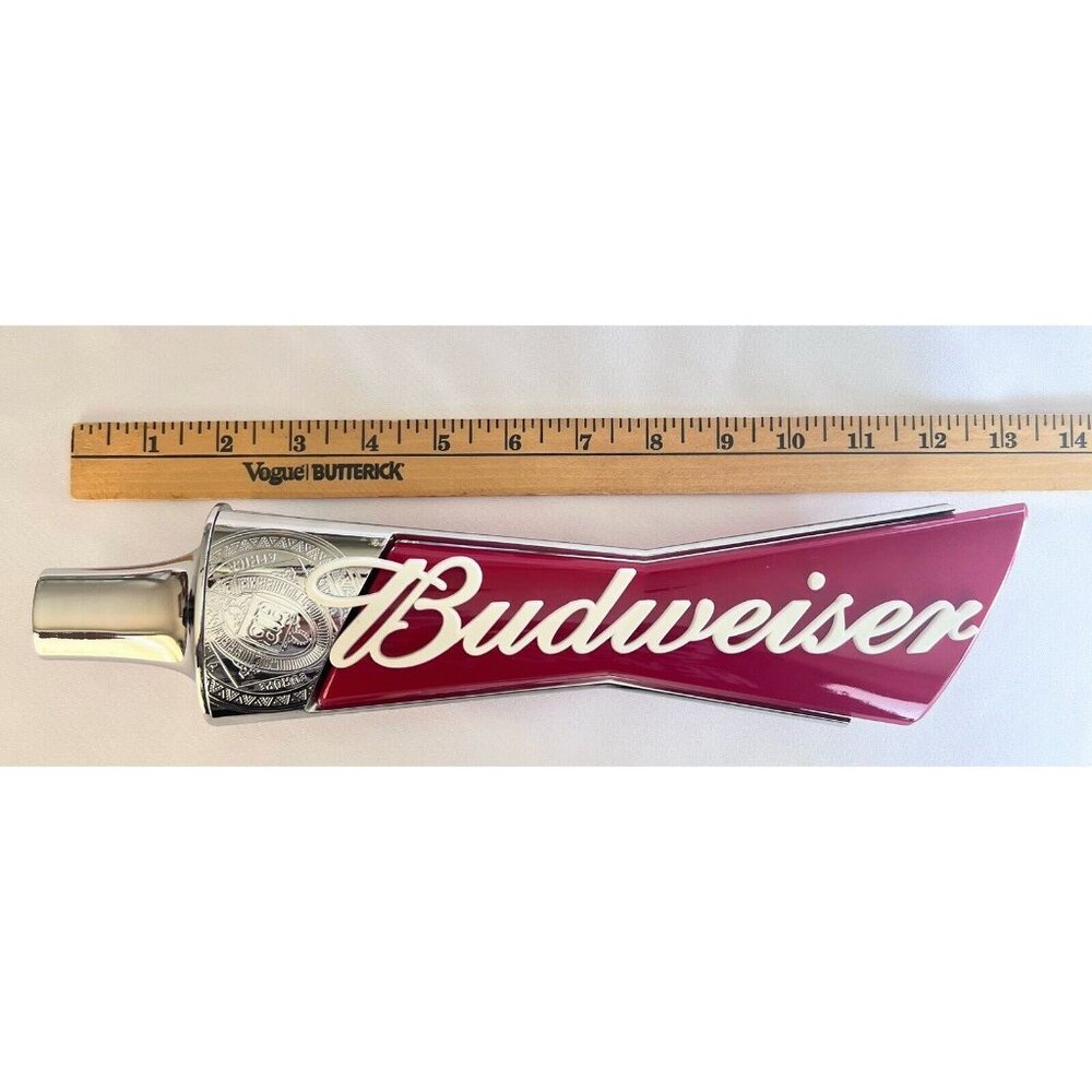 NIB Budweiser 13 in Full Size Beer Tap‎ Marker Handle Large Bowtie Logo - Picture 7 of 8